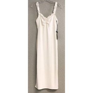 Privacy Please Revolve White Ruffle Maxi Dress Sleeveless Sz Medium NWT